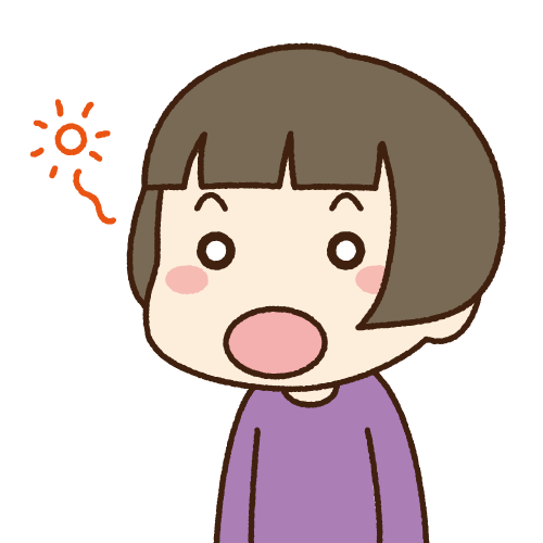 お口がぽかんと開いている女の子のイラスト